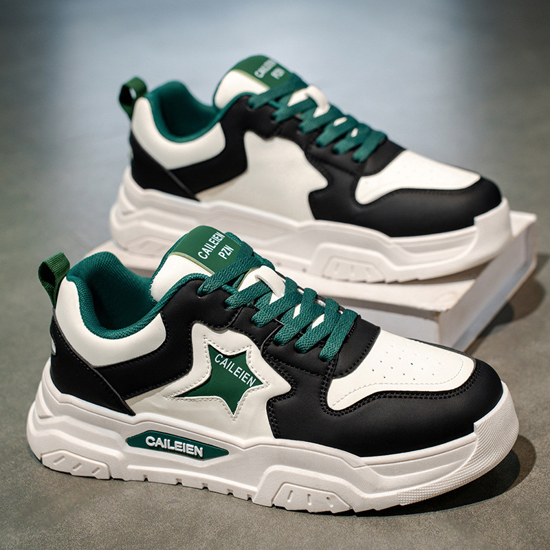 男鞋秋季新款透气小众小白鞋子男潮流百搭厚底运动鞋休H8173