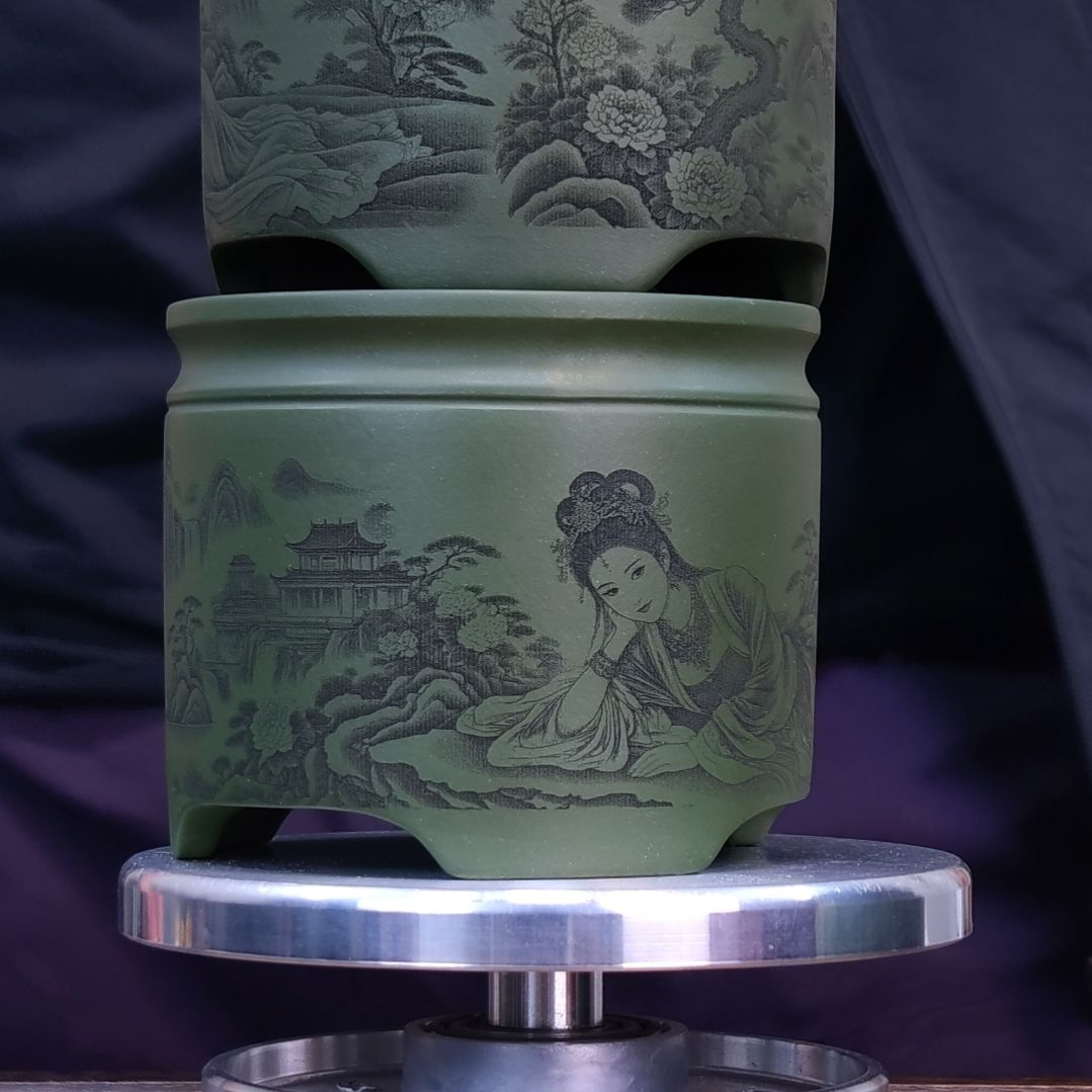 紫砂花盆大*同喜同喜