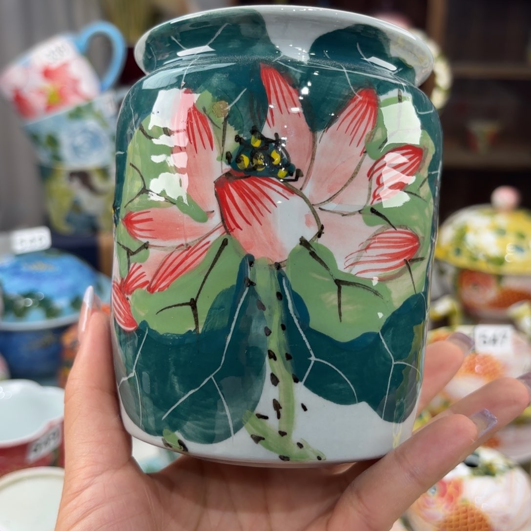 瓷片景德镇手绘高温釉下彩陶瓷茶具