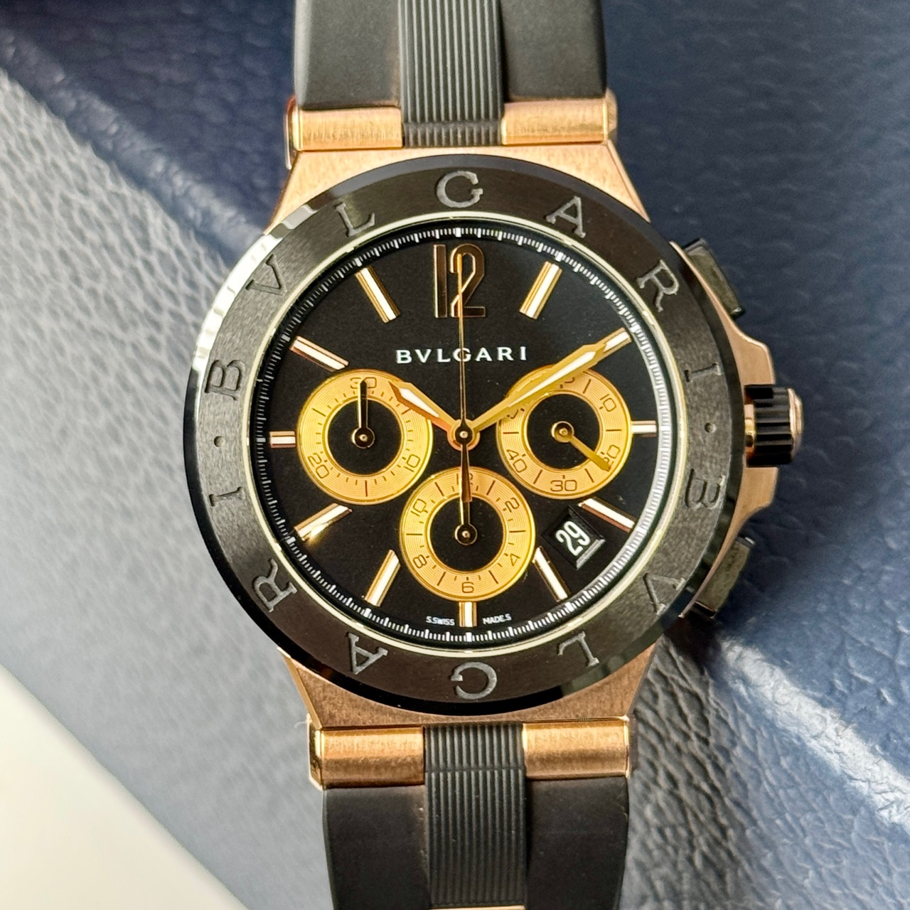 99新 BVLGARI/宝格丽 DIAGONO系列/单表带盒/101987/18k金 /42mm