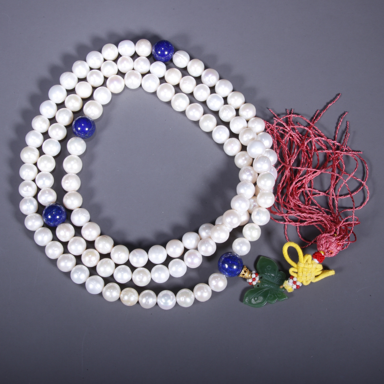 东珠配青金石珠串 听雨轩 Z 84833