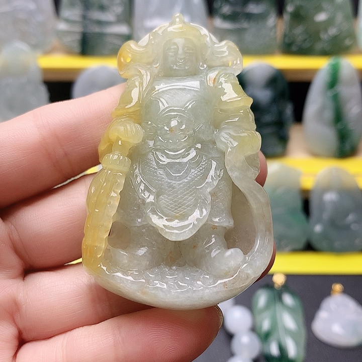 翡翠未镶嵌吊坠(不含链)韦陀菩萨