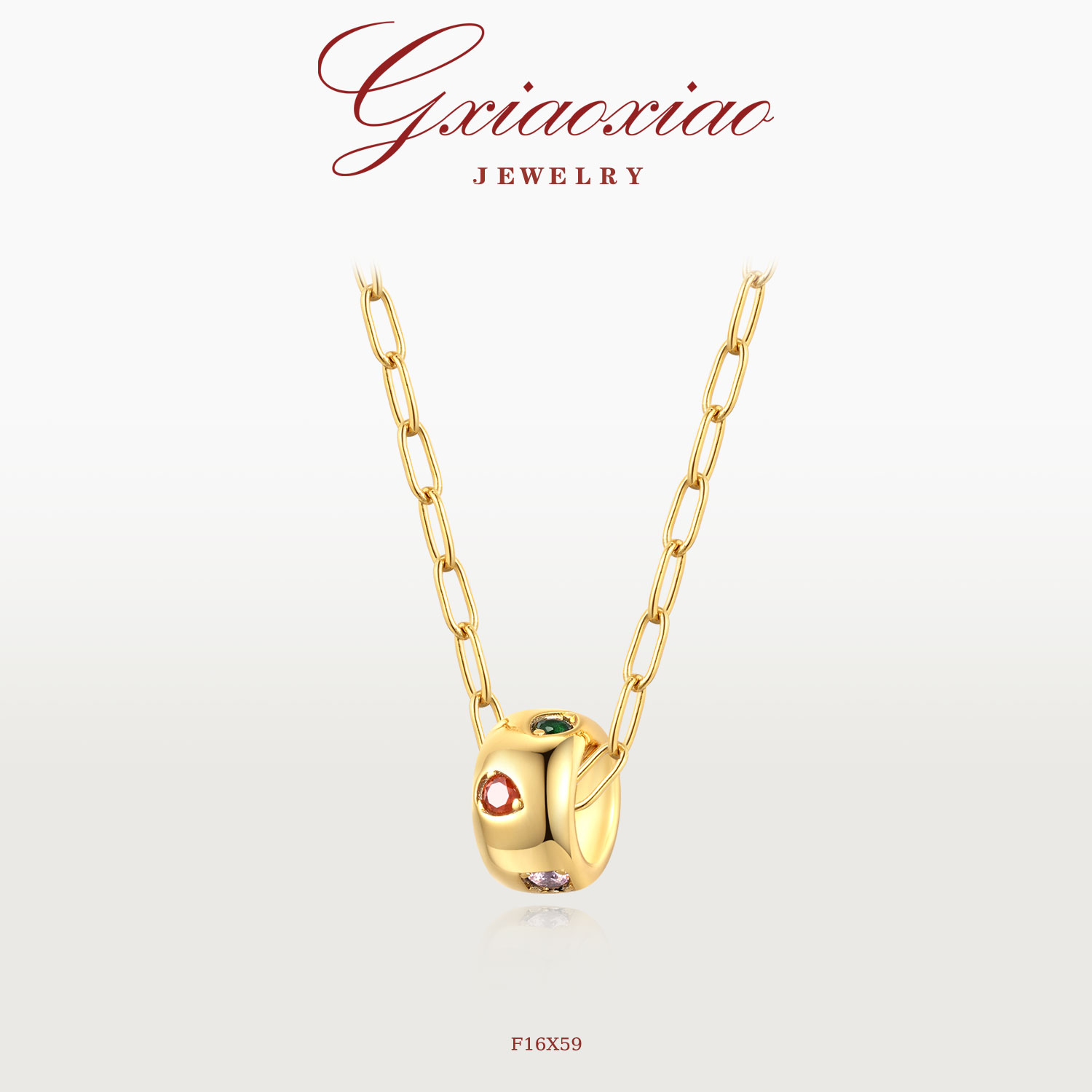G XIAOXIAO 镀K金轻奢时尚气质百搭精致项链 F16X59