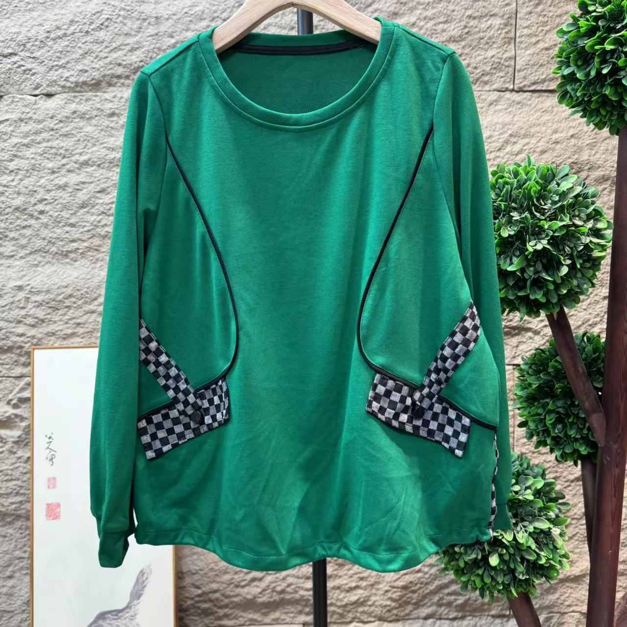 13683新款春季休闲百搭拼接宽松时尚卫衣