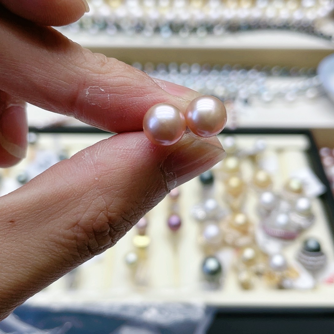 淡水珍珠耳饰银S925镶嵌