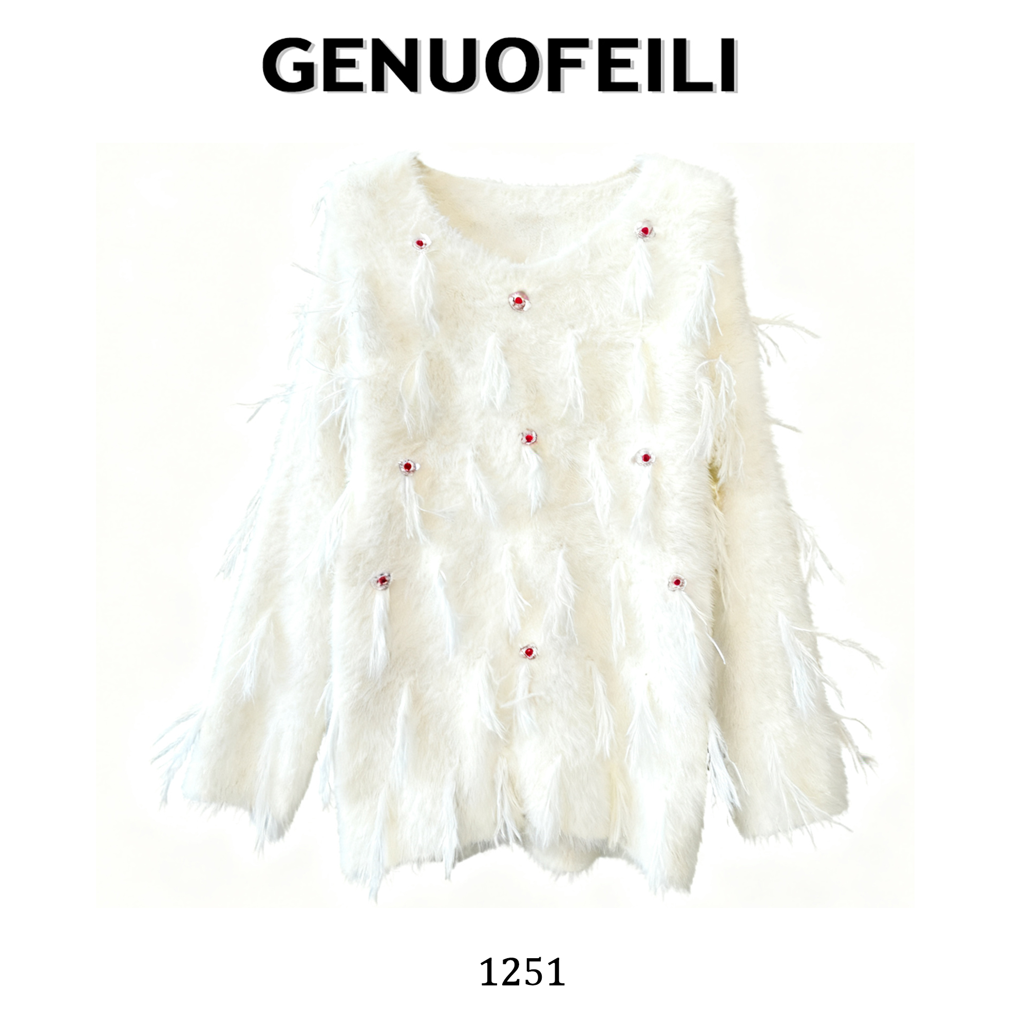 【COCO LESLEY 】2025新款爆款 重工水貂毛毛衫时尚小香风 温柔毛衫