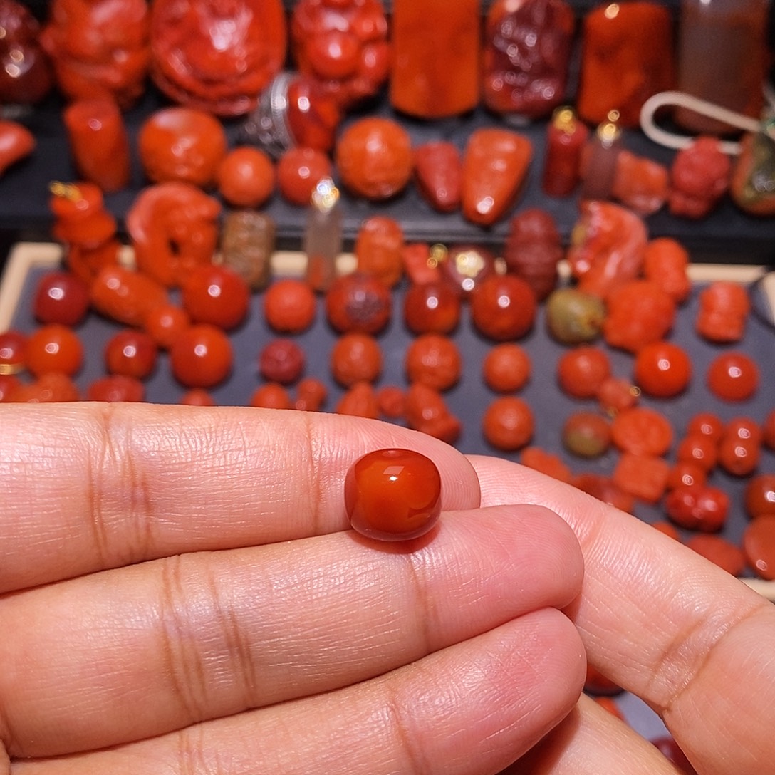 南红玛瑙未镶嵌火焰纹老型10.6mm