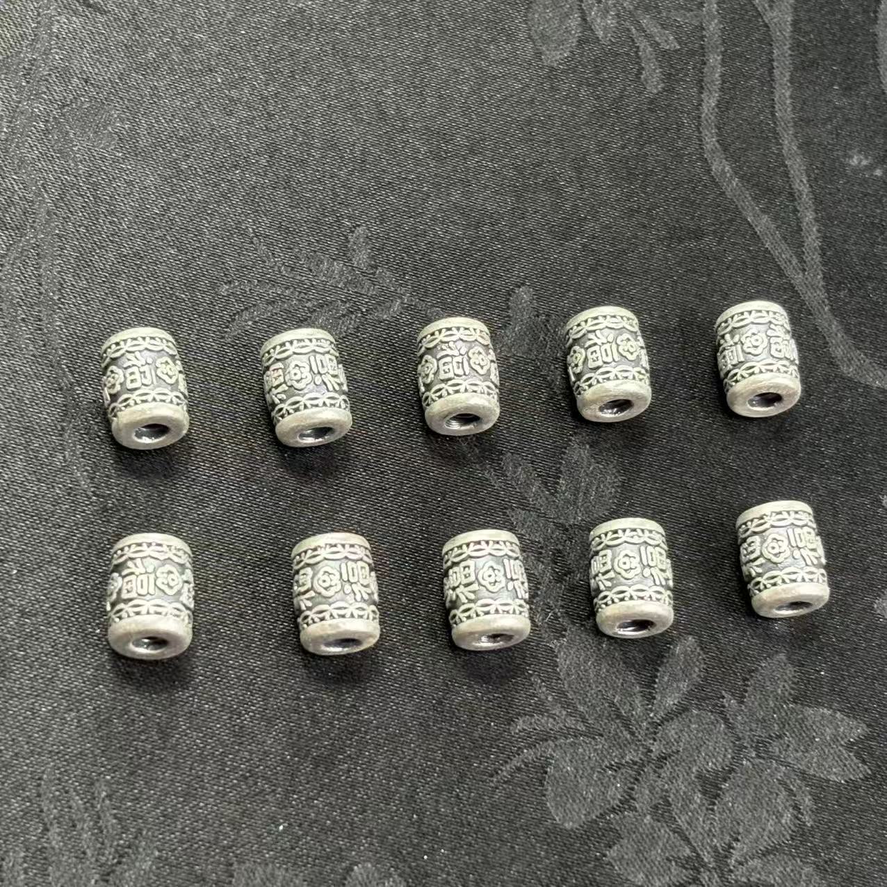 足银银制品 「戴琴珠宝」DQ4607-足银8mm福字桶珠(发其一)