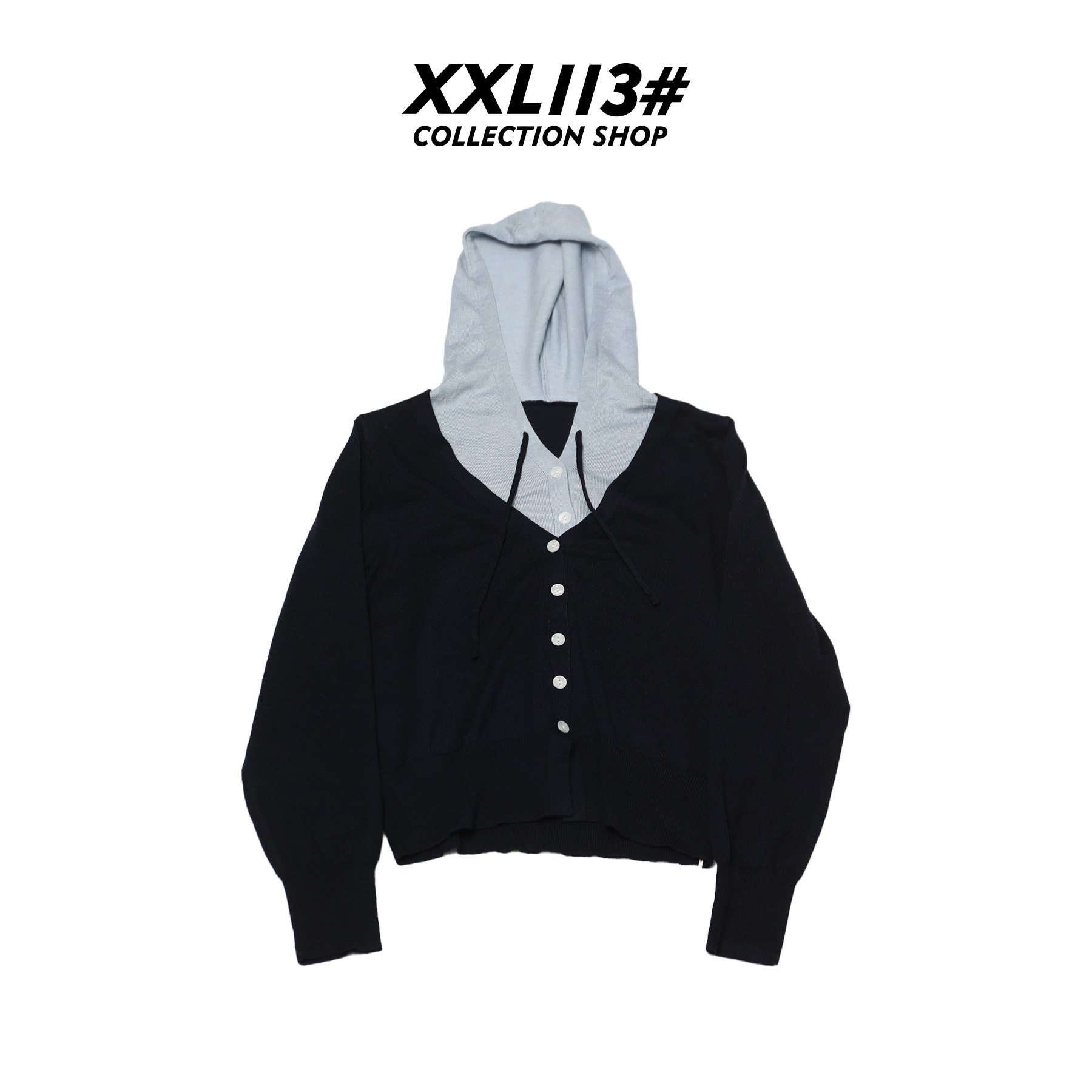 连帽针织厚款毛针织衫X5F05I7003