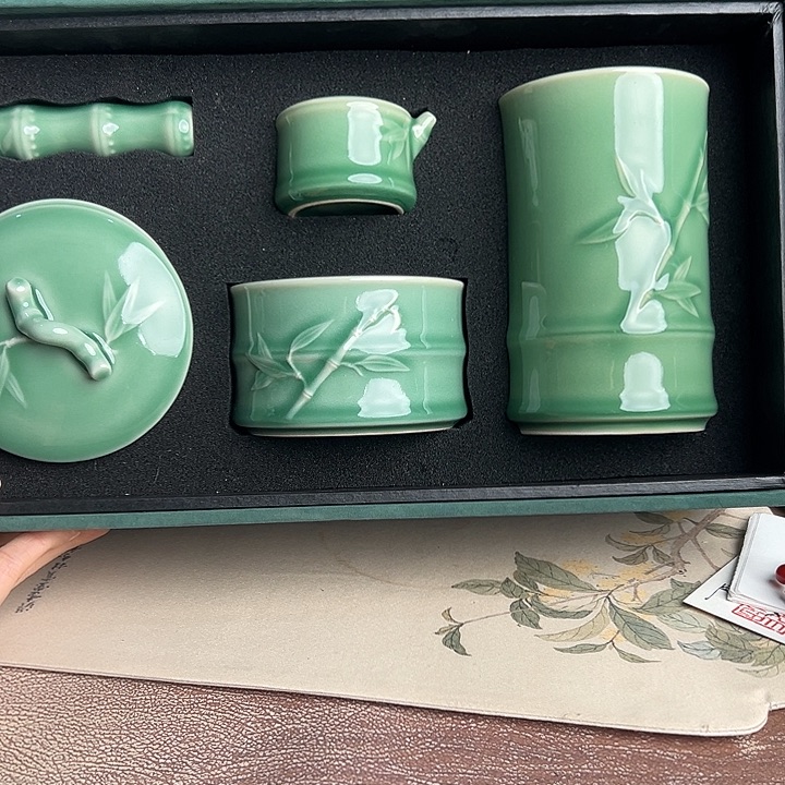 龙泉云间青瓷小米茶器