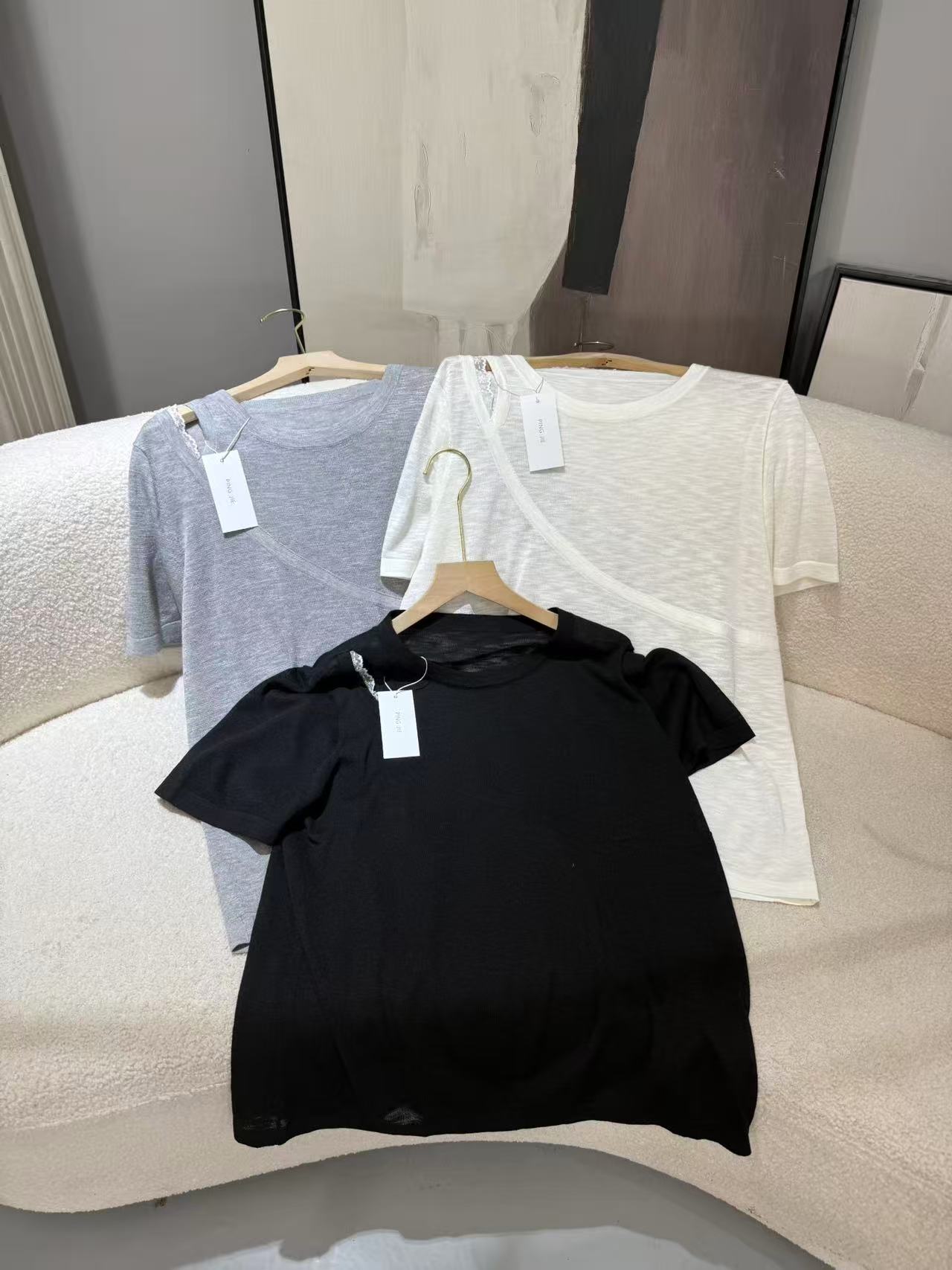 88061【PINGJIE】2025高货时尚宽松休闲潮流舒适百搭洋气短袖