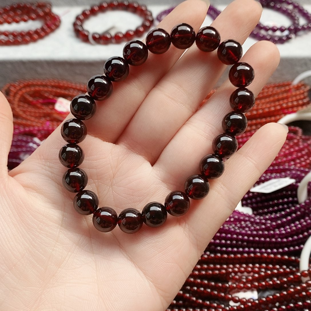 石榴石手链未镶嵌9mm下午福利