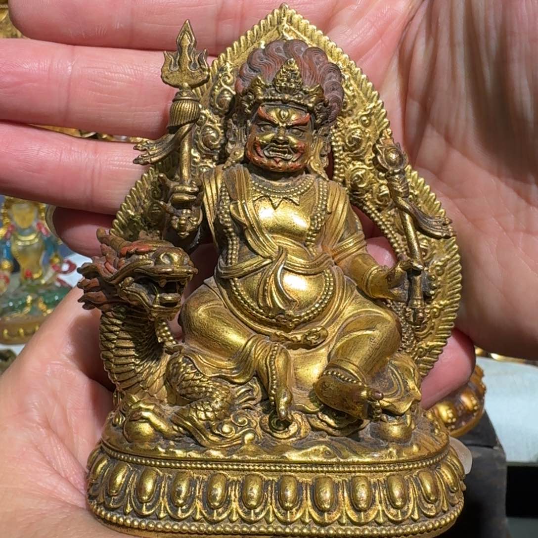 京门圜铜鎏金的白财神