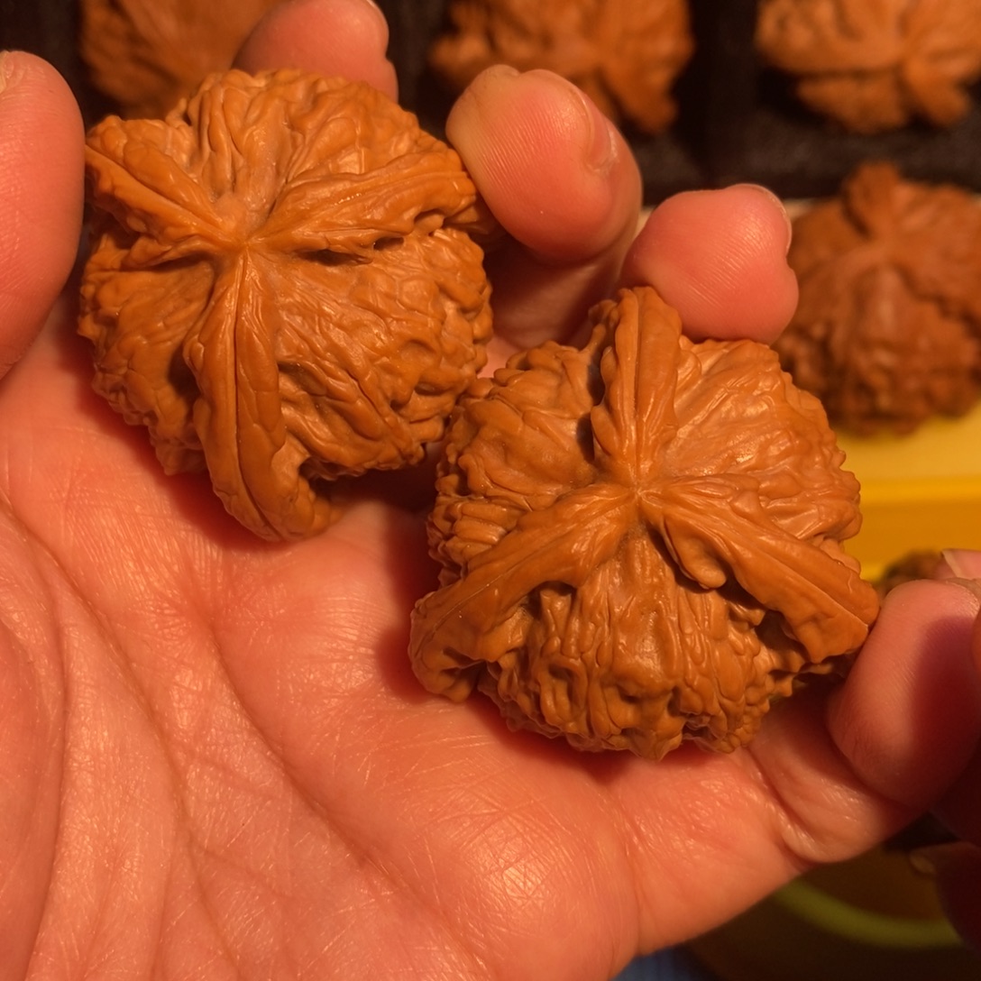 扫***交文玩核桃吊坠40白狮子三棱