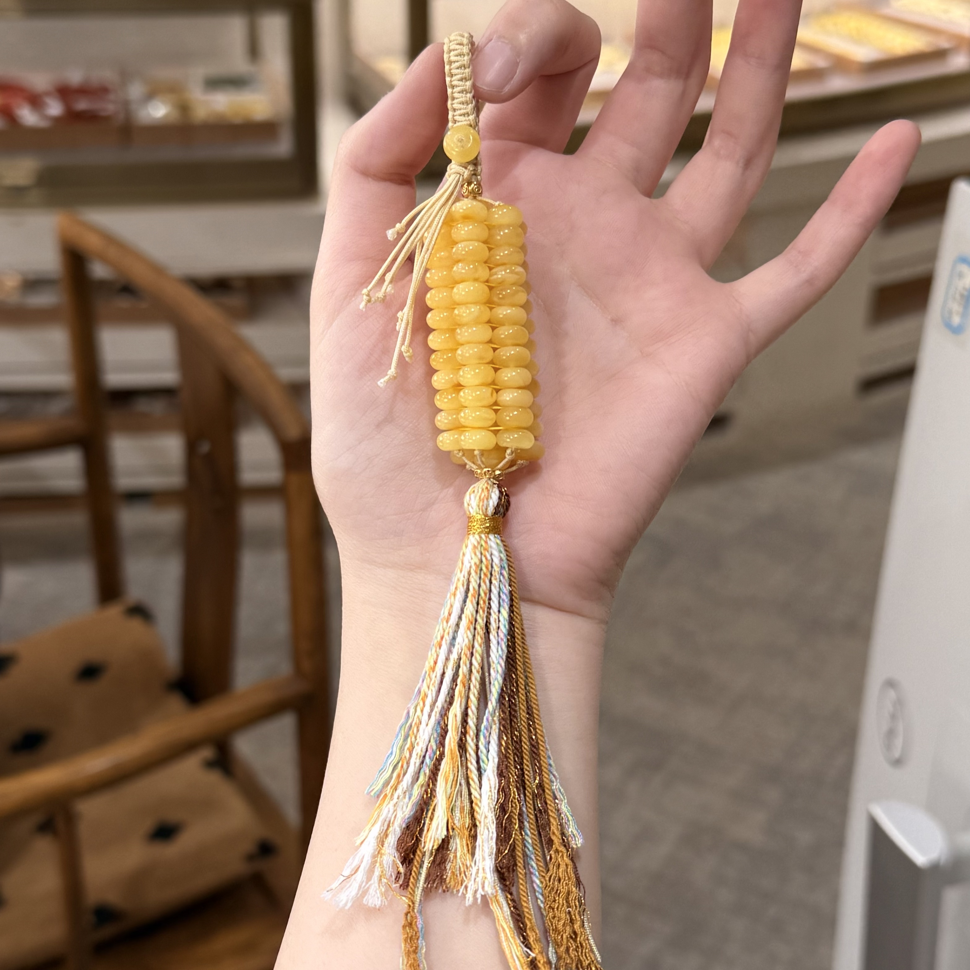 【铭舍 年轮浓花 玉米VS】苹果珠不挑瑕蜜蜡原矿原石-12.26