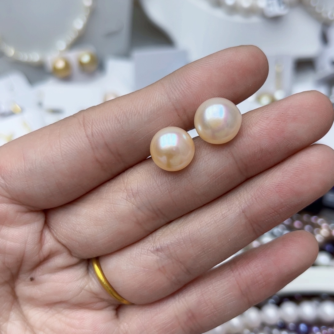 淡水珍珠耳饰银S925镶嵌