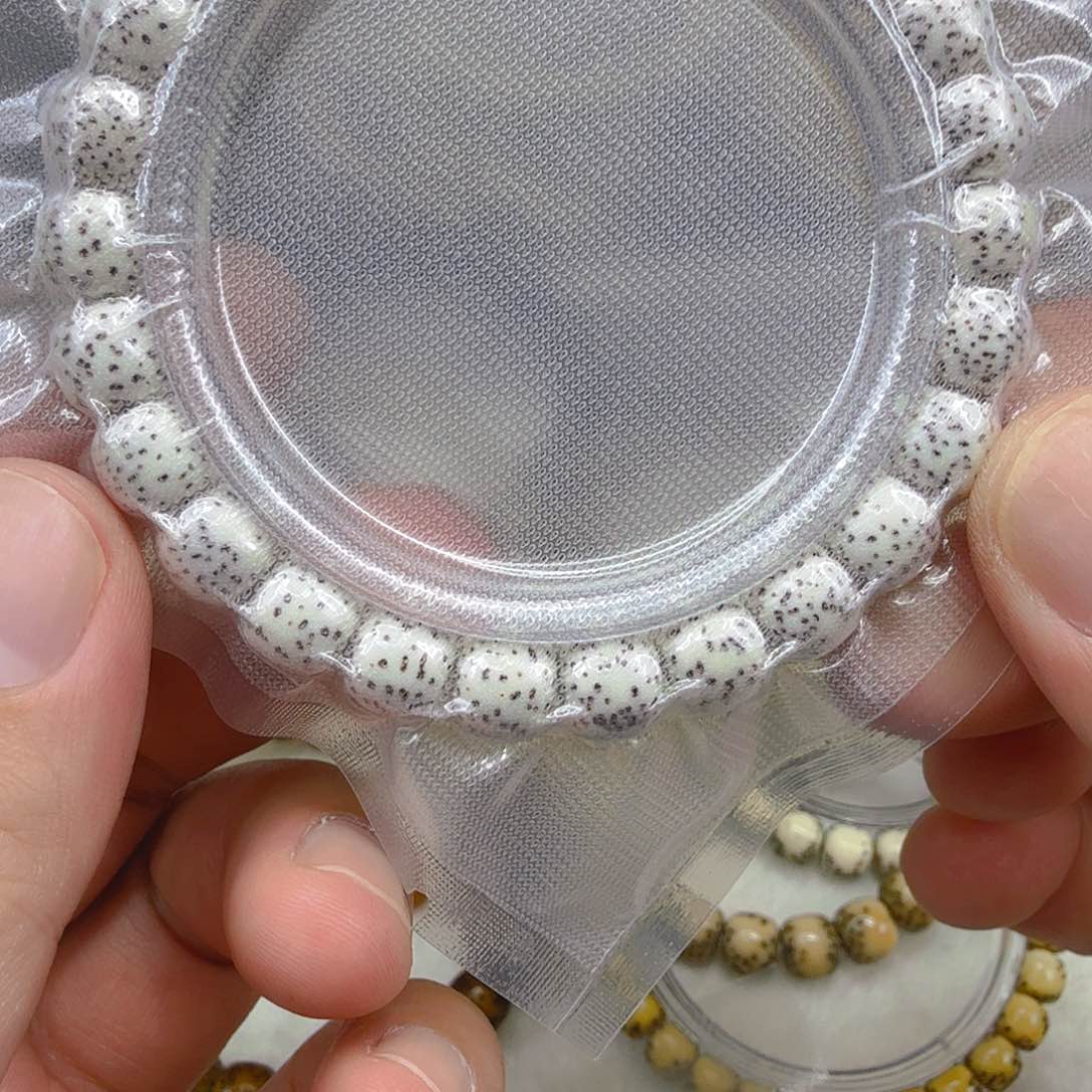 星月菩提手串22入门原脂白星月菩提单圈0.9