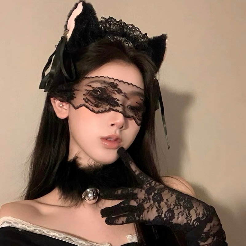 小野猫咪可爱猫耳朵发箍女cosplay软妹女仆蕾丝铃铛头箍百搭发饰