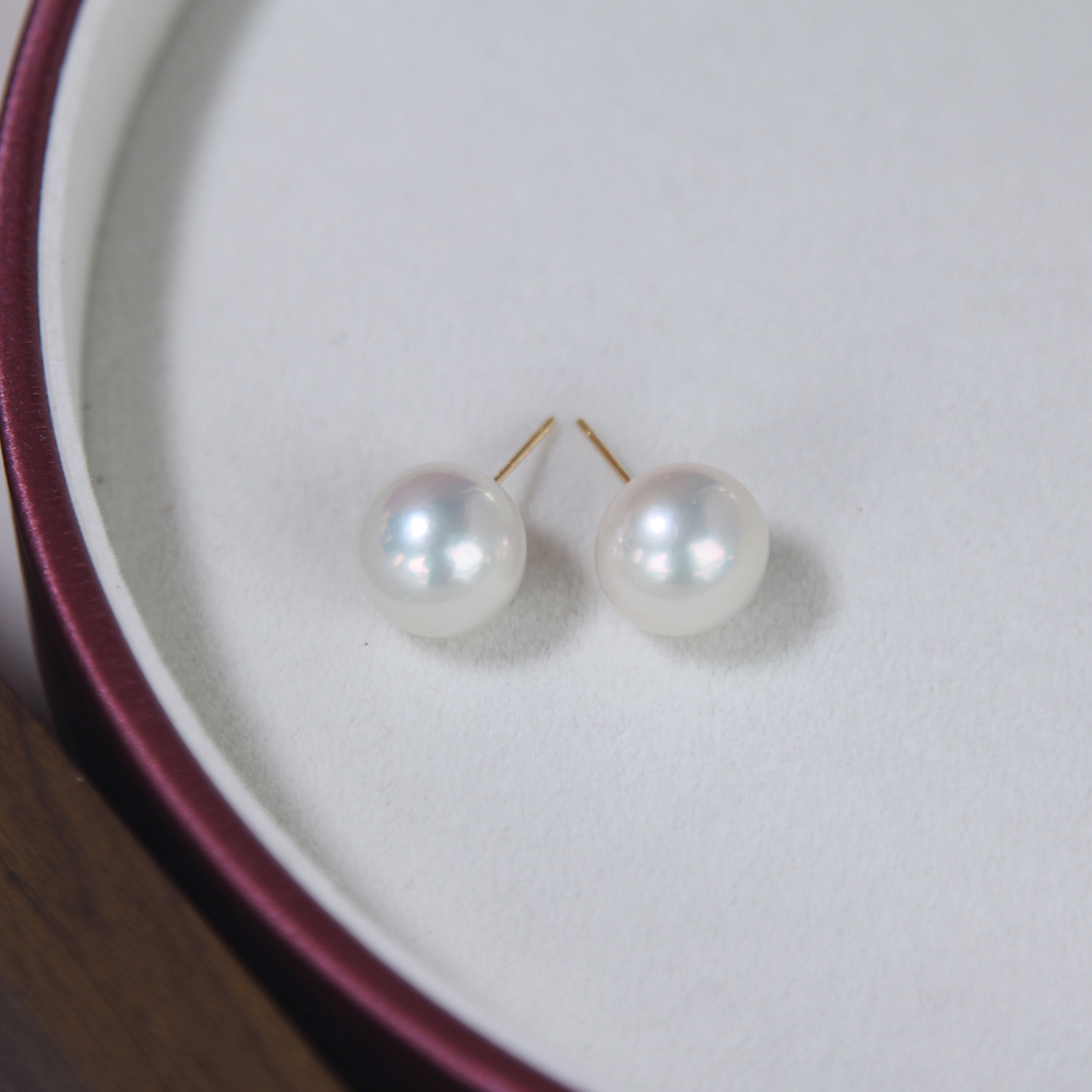 天然淡水珍珠耳钉11-12mm S925银