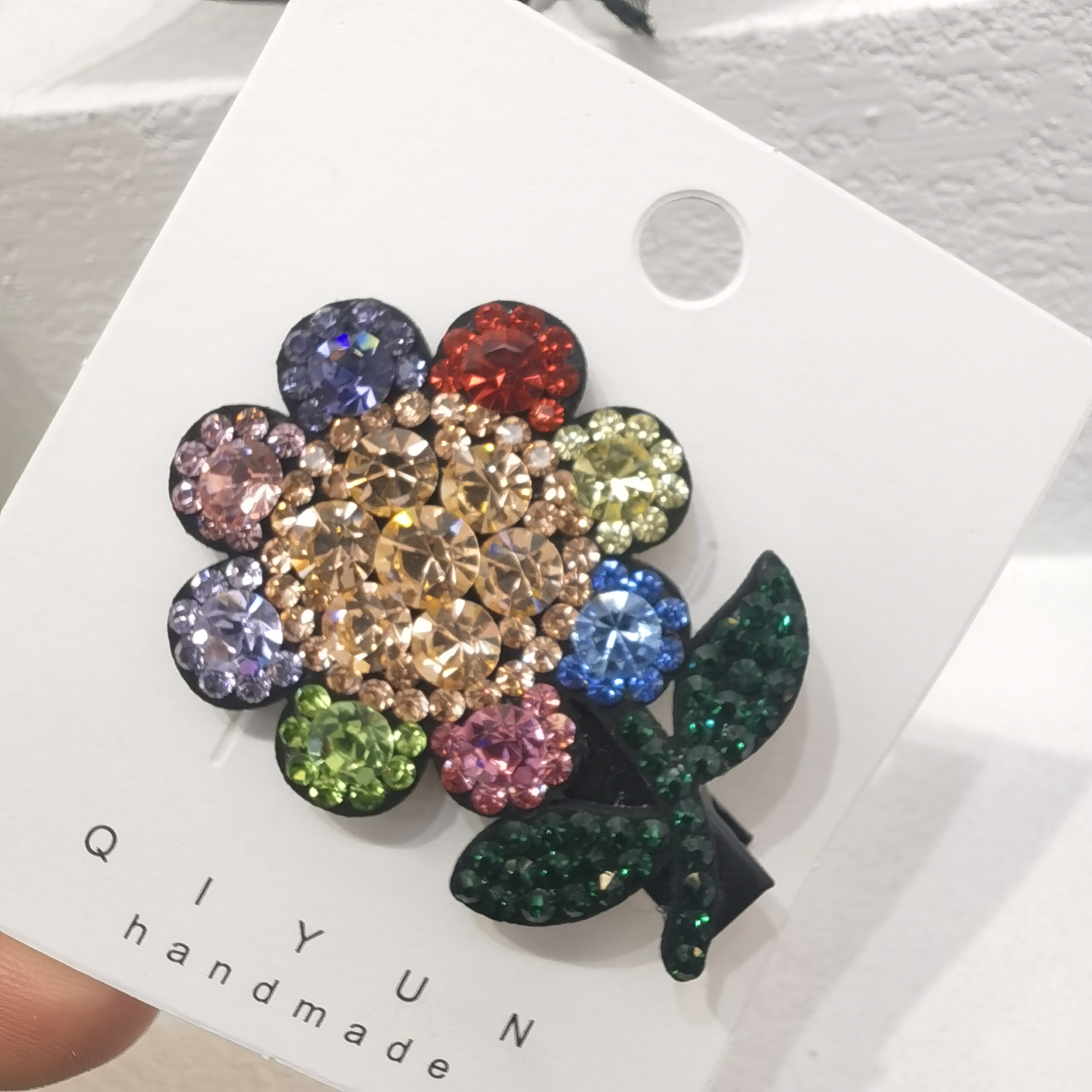 F494彩色太阳花闪闪边夹