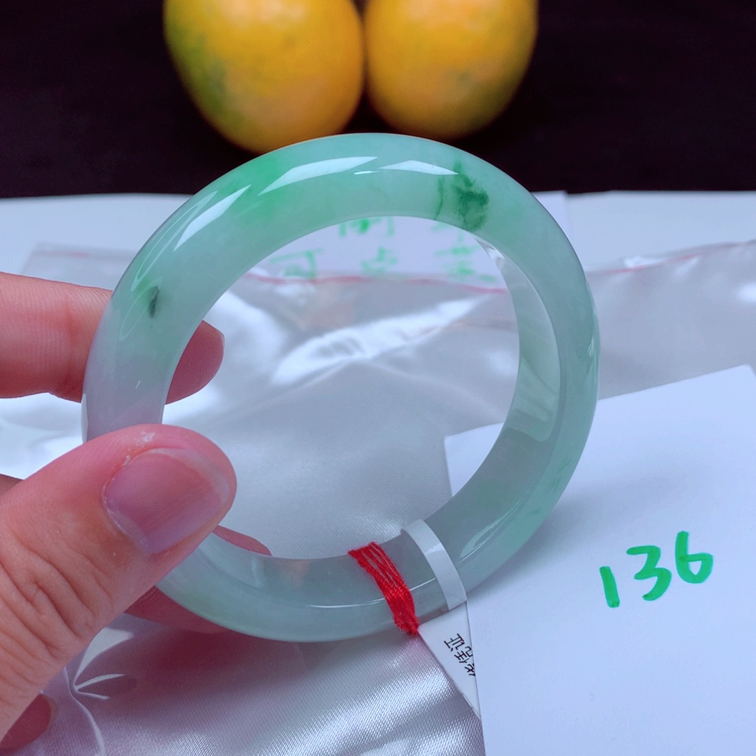 未镶嵌手镯翡翠缅甸天然A货翡翠手镯55.7