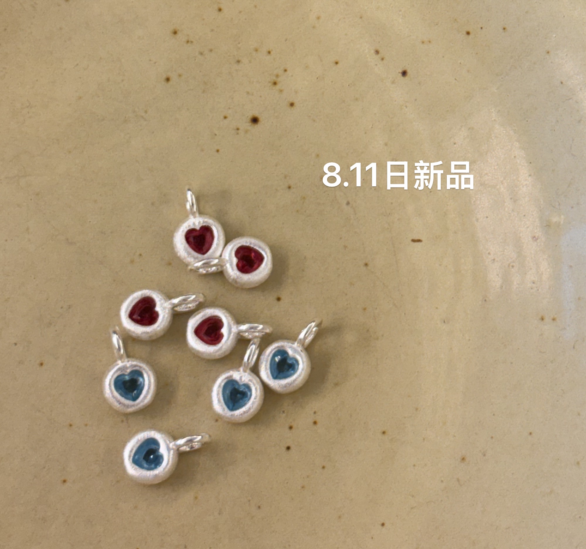 吊坠925银 D512  简韩 圆形爱心吊坠 