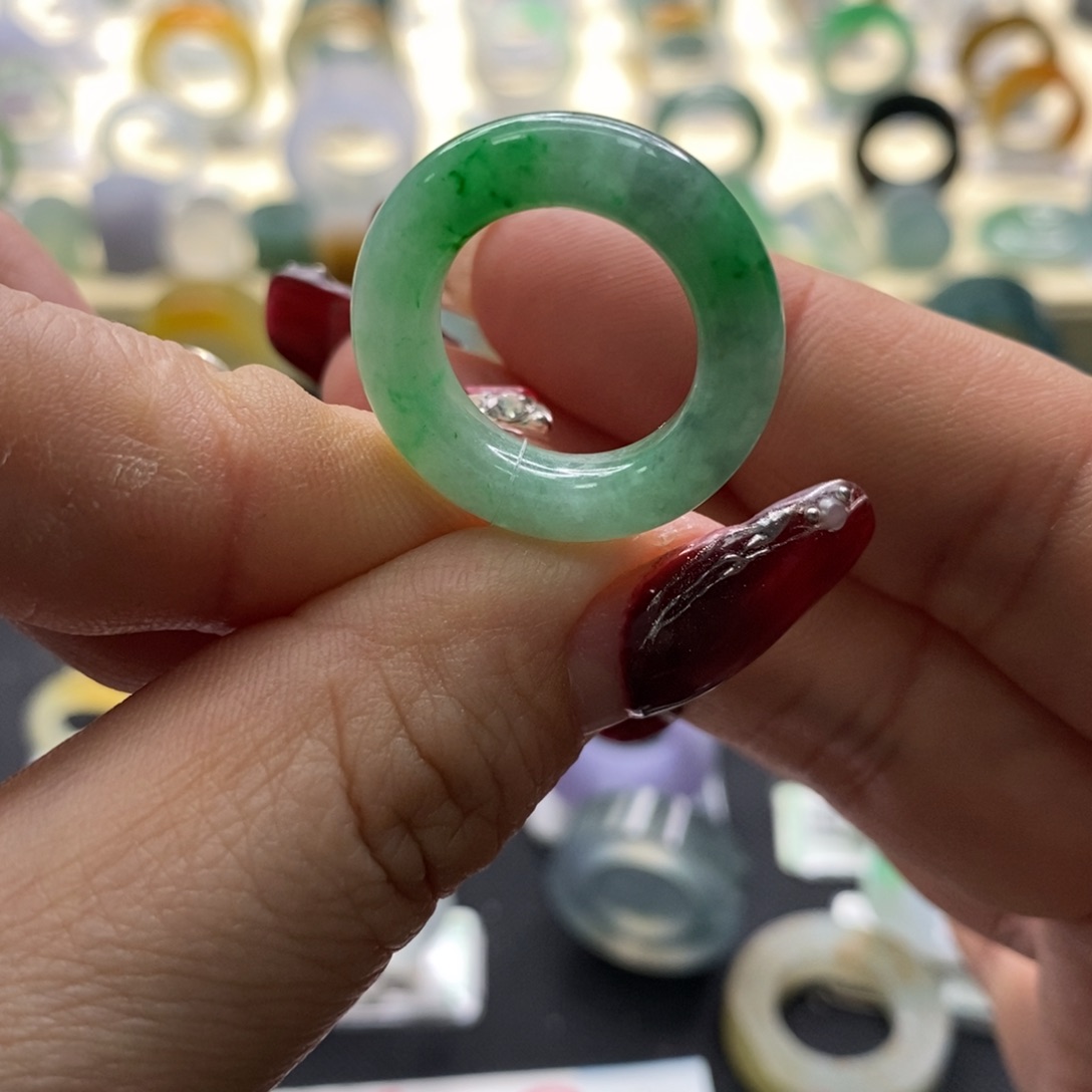 定制翡翠未镶嵌翡翠戒指8.5-13