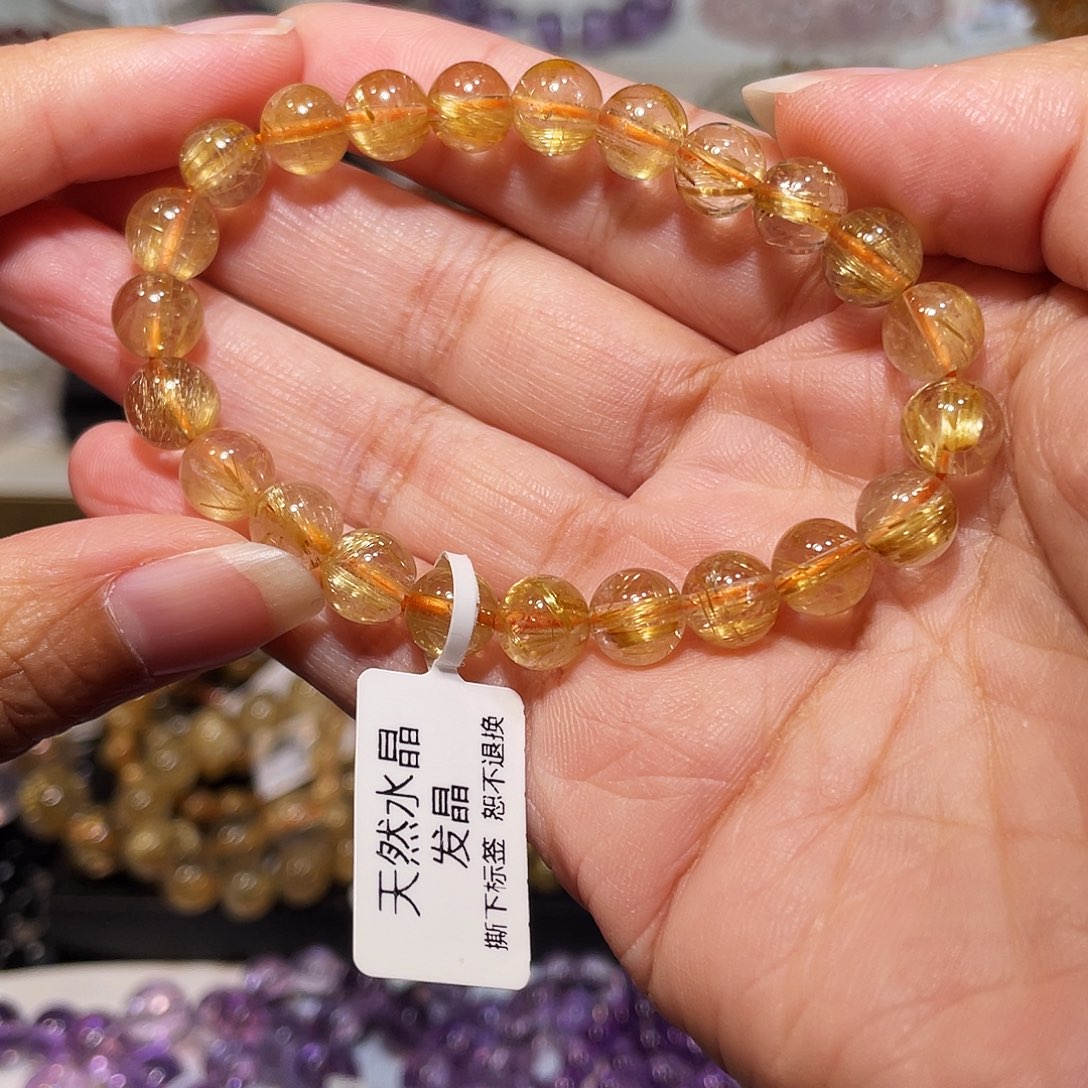 水晶未镶嵌手链钛晶8.2m1200