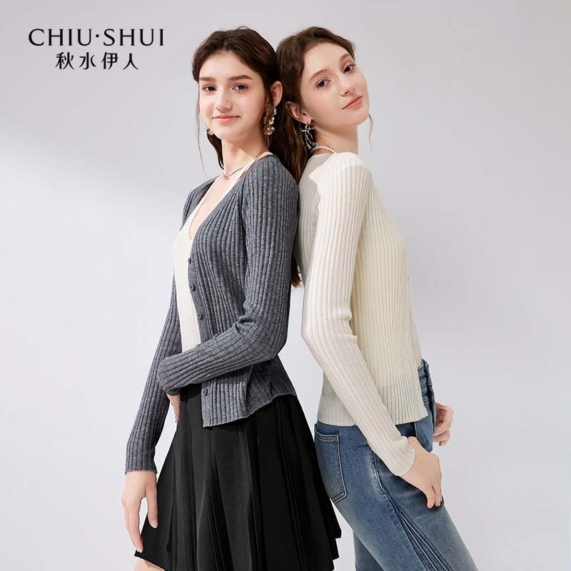 【小铃铛】秋水伊人法式优雅假两件针织开衫2024年春季新款女装