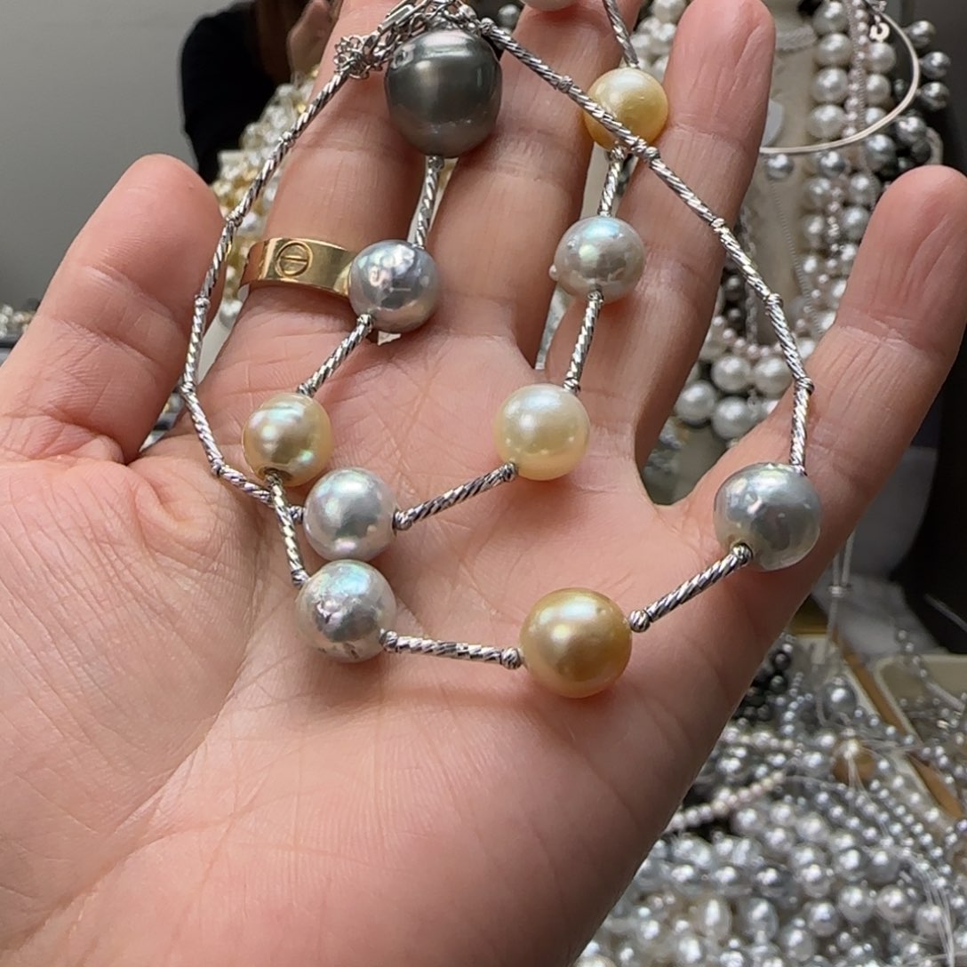 海水珍珠颈饰银S925镶嵌