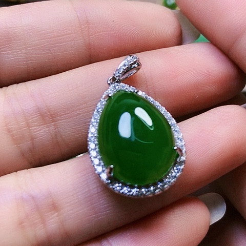 和田玉戒指银S925镶嵌