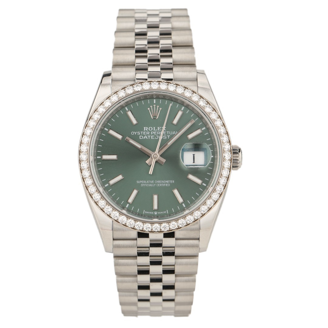 全新未使用 Rolex/劳力士 126284-0043 薄荷绿钻圈 25年3月 全套