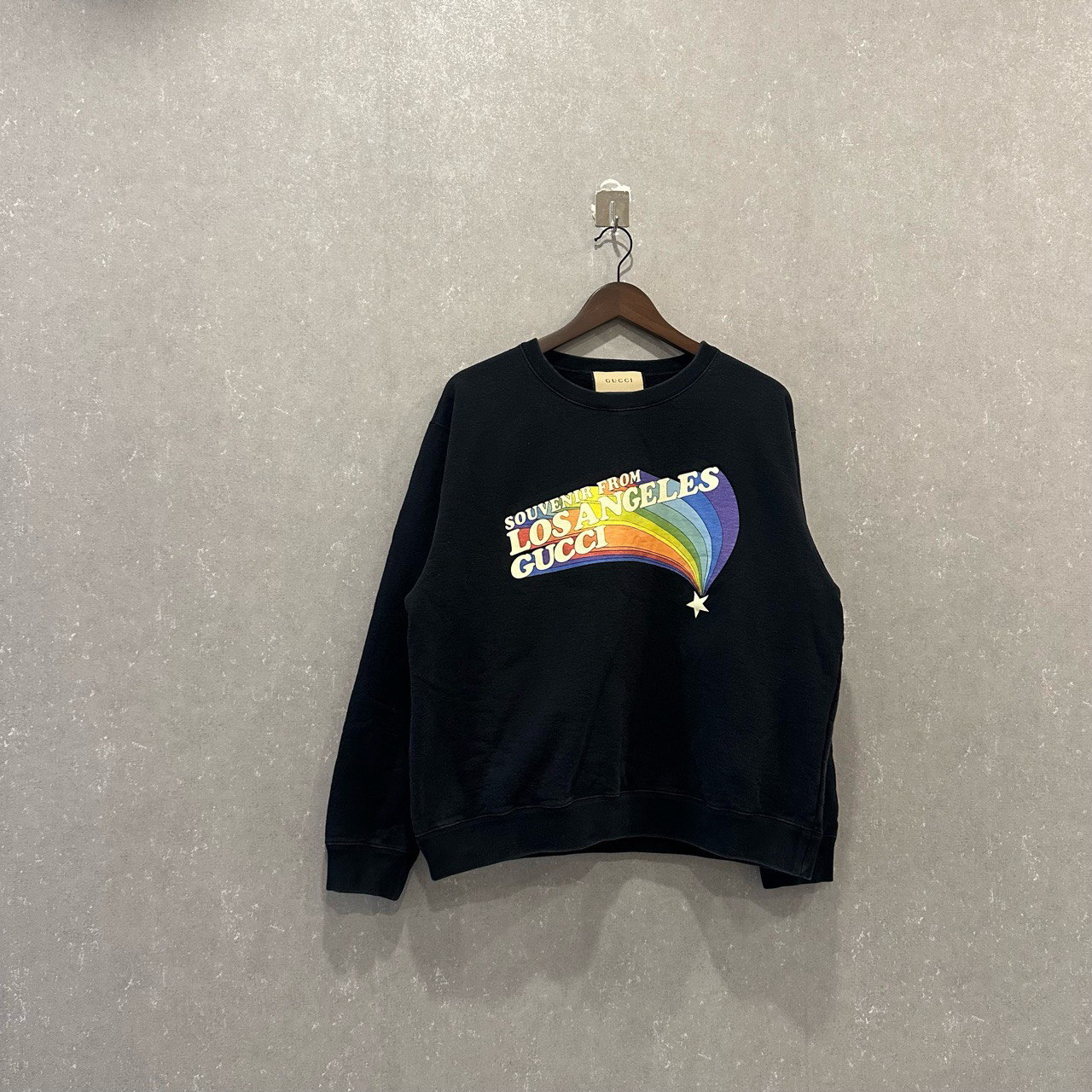 99新 GUCCI/古驰 撞色星星图案印花圆领长袖卫衣L码/003435