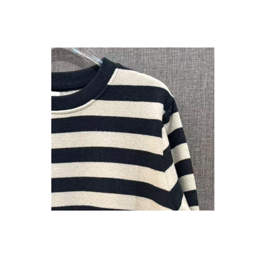 【海盐条纹】横条纹宽松设计款女装秋冬加绒加厚卫衣长袖BC404