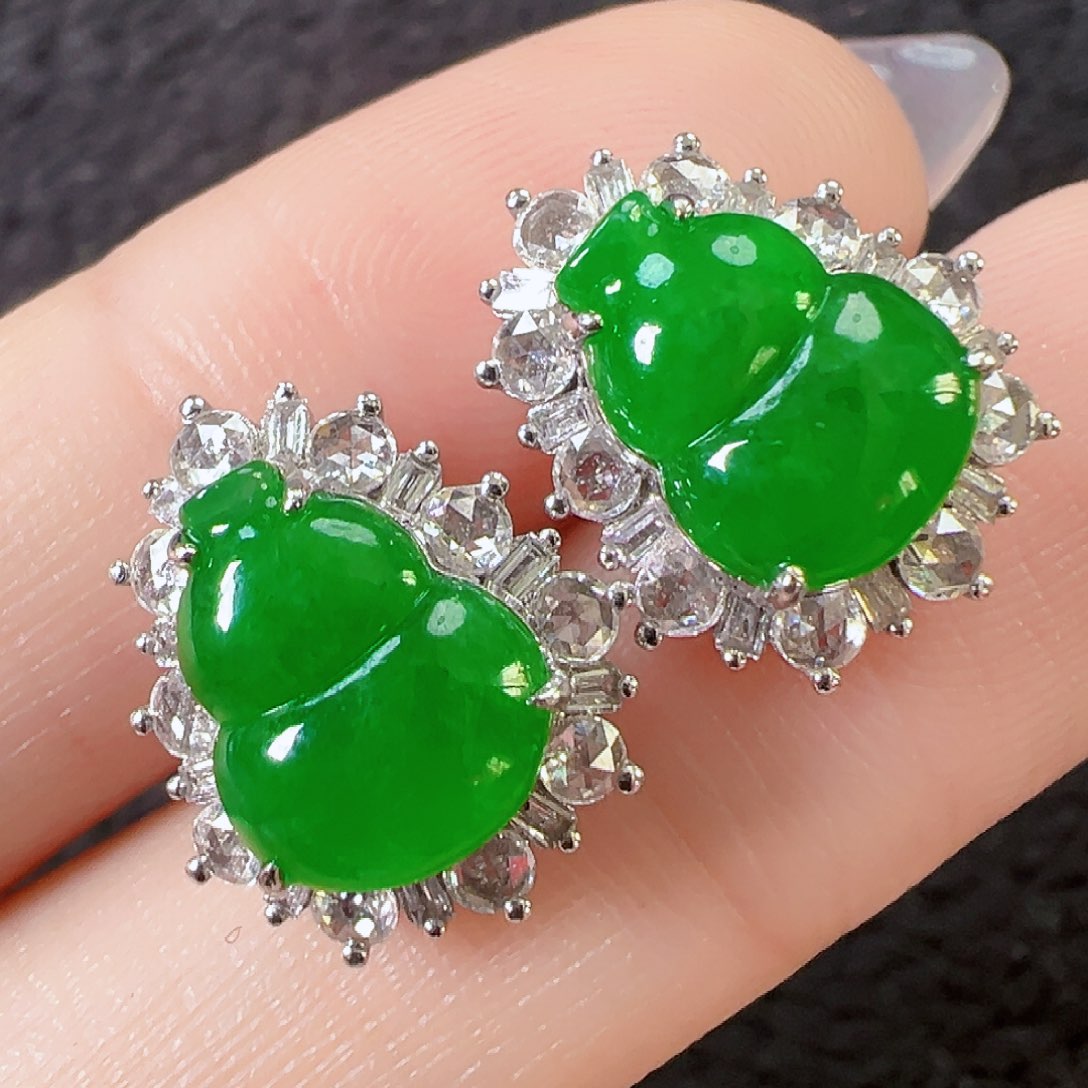 翡翠耳饰18K金镶嵌【福利款】签收后24小时鉴赏期