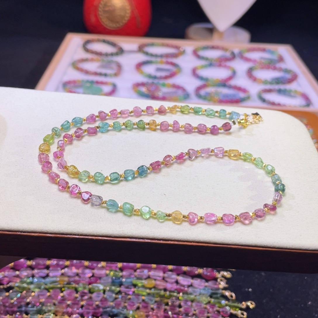 碧玺手链未镶嵌A5碧玺手链