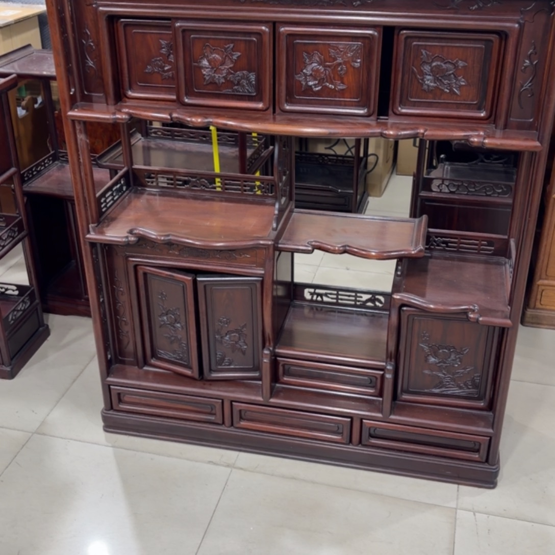 丽****储物柜花梨木类般若中古美术工艺品