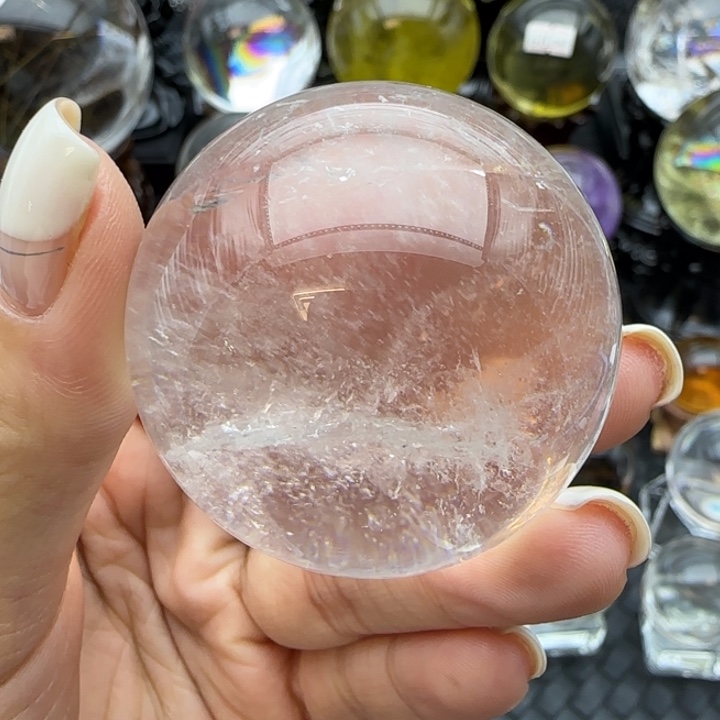 天然水晶球X3未镶嵌水晶天然4.3公分