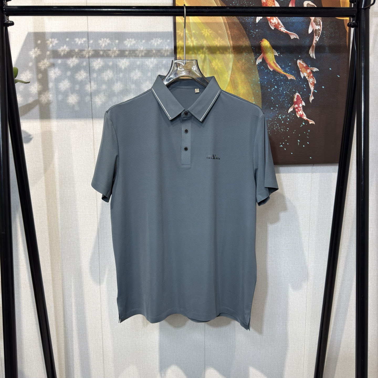 D817男冰丝大码POLO衫无痕透气速干商务休闲弹力薄款宽松百搭xdf