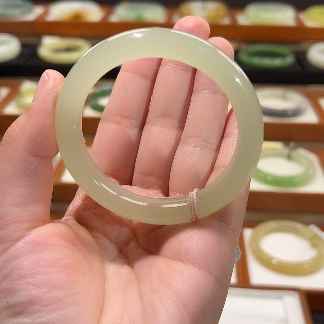 和田玉手镯未镶嵌高冰猫眼晴水