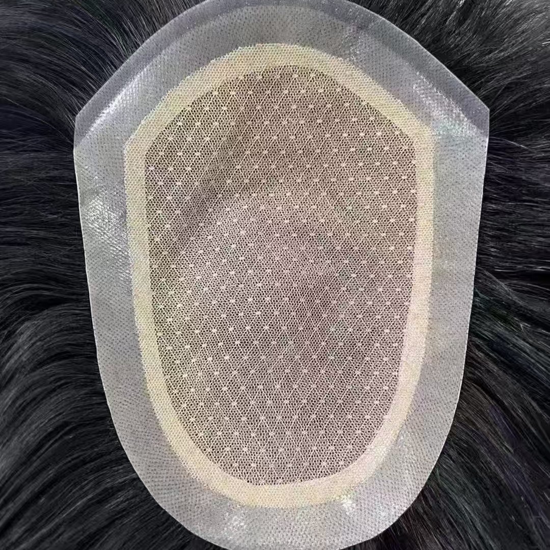 递针仿真男士假发补发片纯手工钩织隐形逼真真人发丝地中海的福音