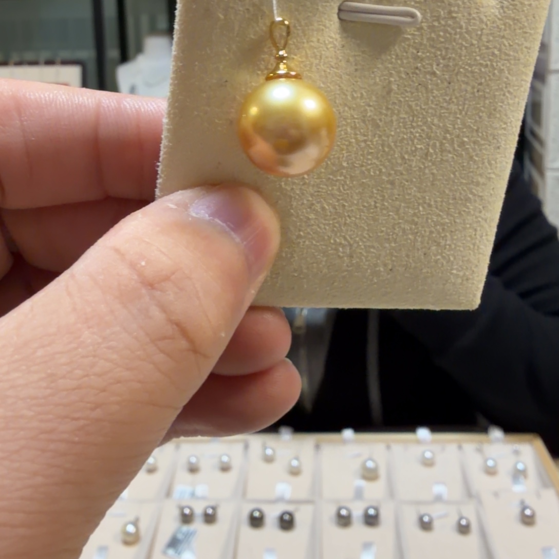 吊坠(不含链)银S925镀金镶嵌海水珍珠13