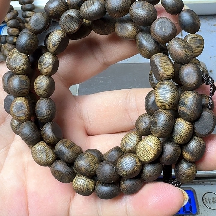 沉香手串水*张勺子手串27克加