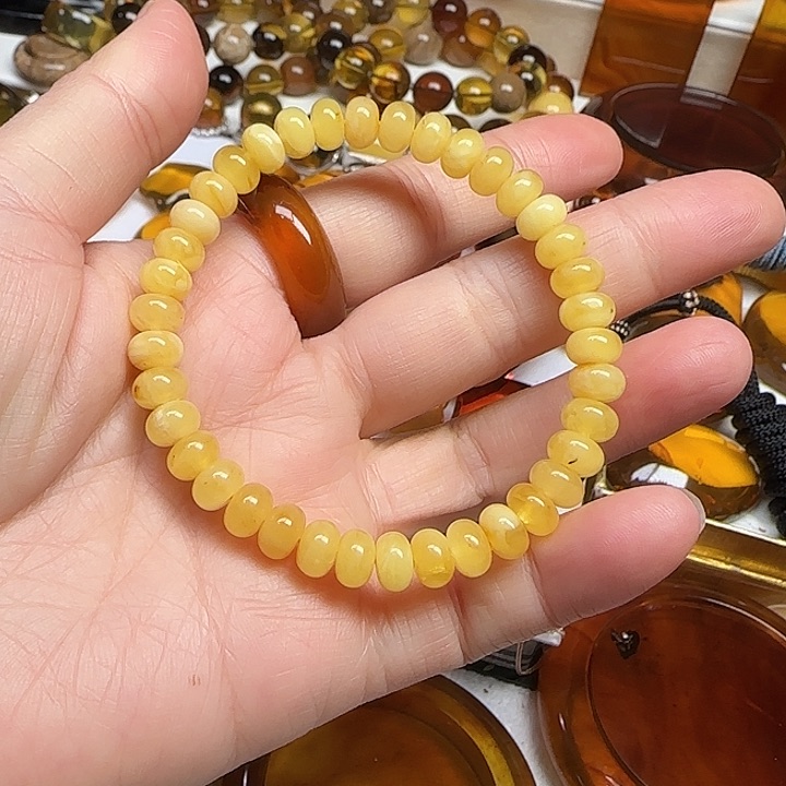 手链琥珀未镶嵌天然波罗的海蜜蜡车轮手串7克