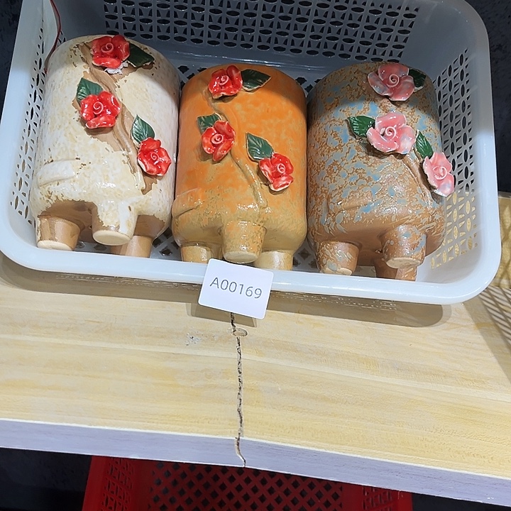瓷片花盆多肉植物艺术品
