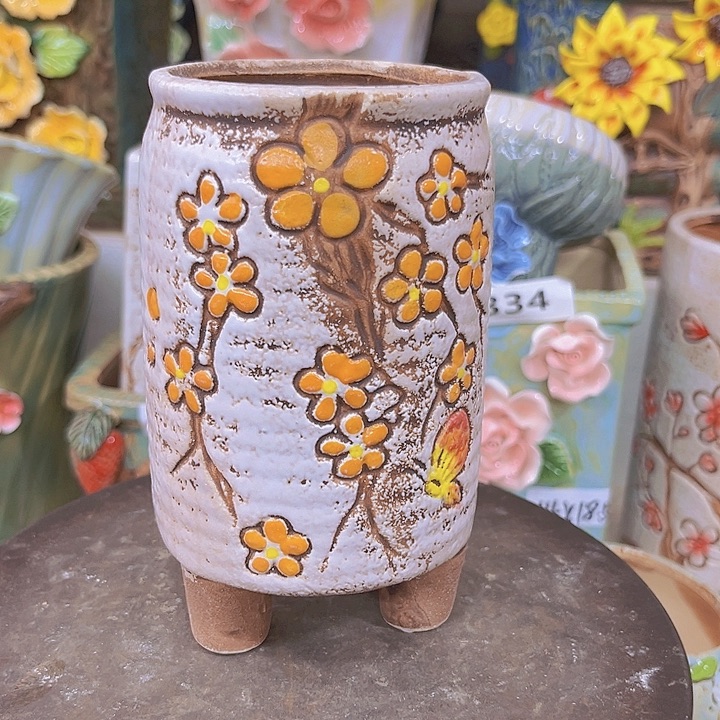 紫砂花盆粗陶材质与多肉花盆