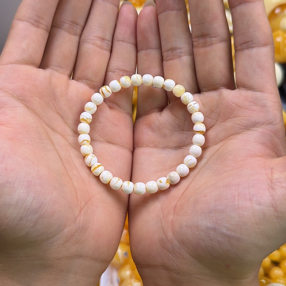 琥珀珠宝奇石未镶嵌同料6mm