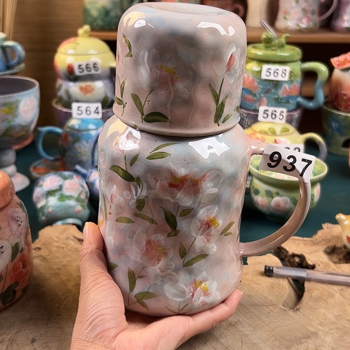 杯景德镇陶瓷手绘作品937微瑕