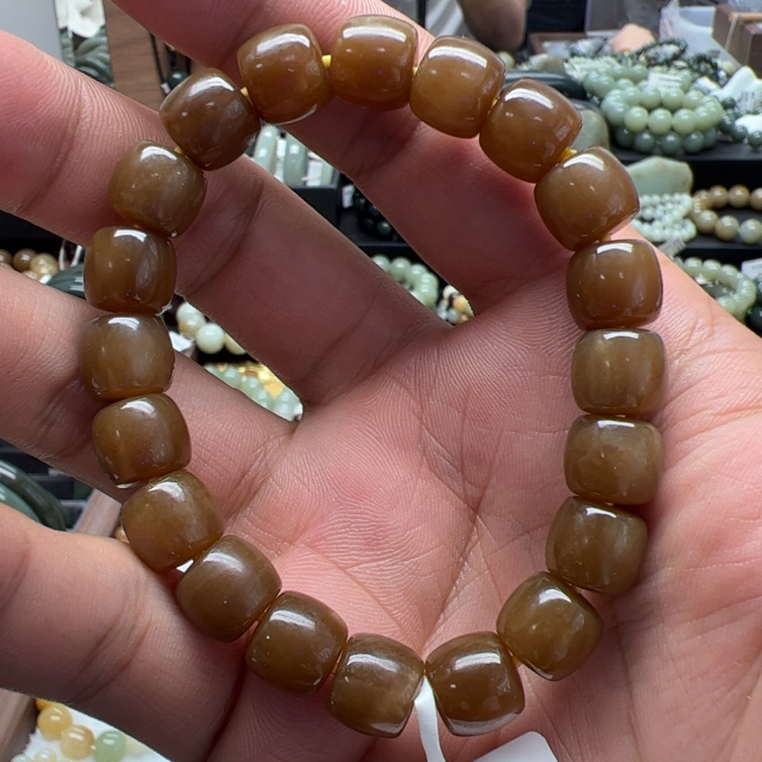 手链未镶嵌和田玉卡10金山糖直切