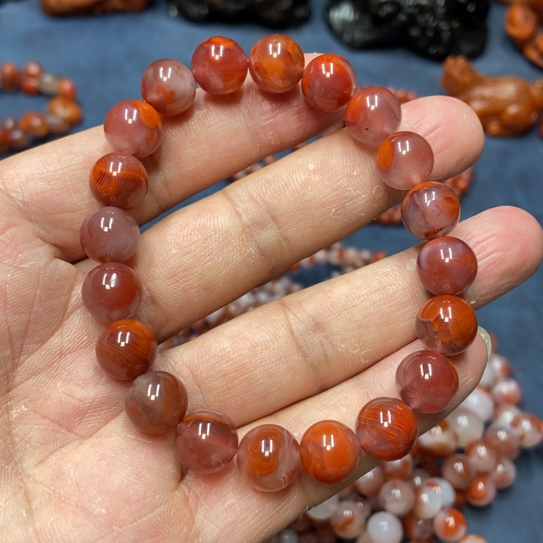 南红玛瑙未镶嵌手串10+’mm